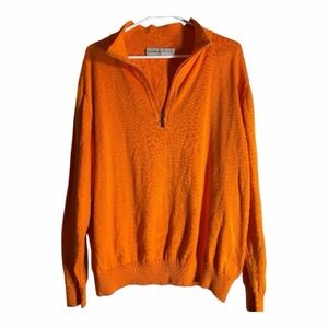 Fairway & Greene Bright Orange Quarter-Zip Sweatshirt